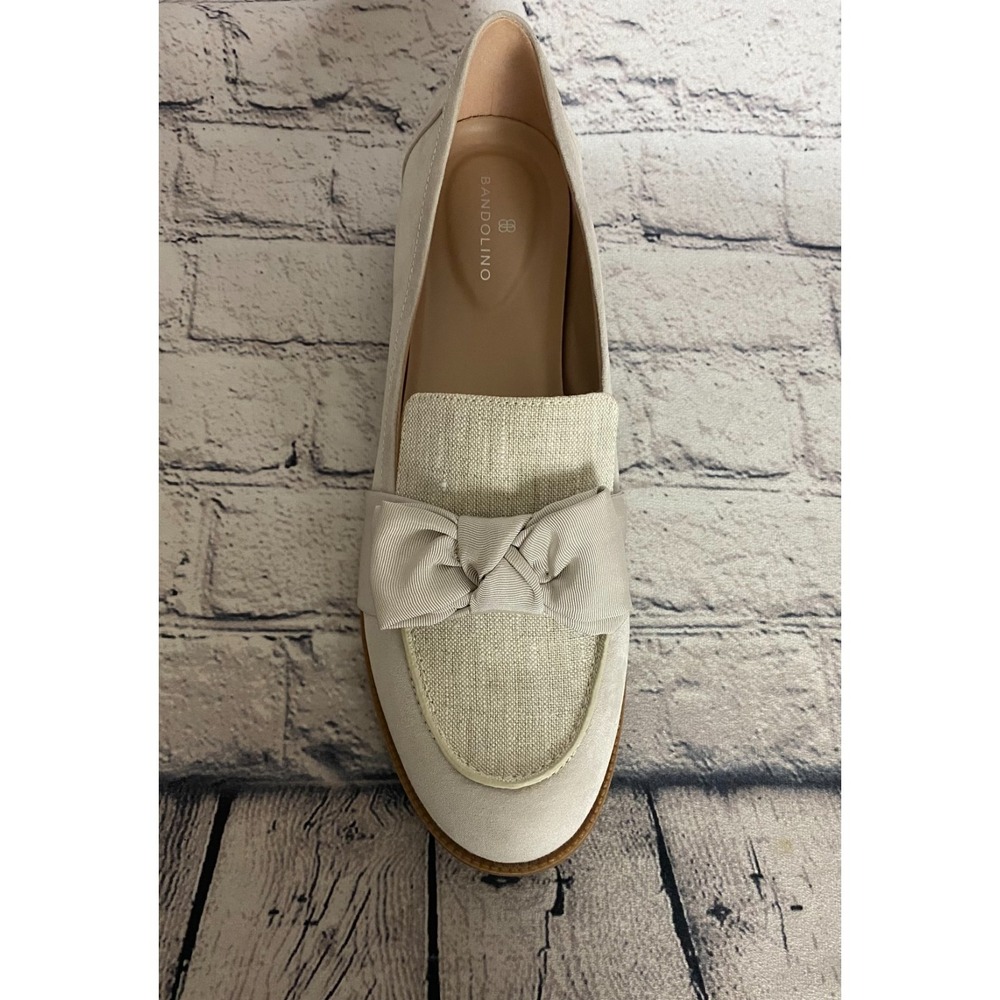 Bandolino NWOT Womens Lindio Loafers 11M Natural Cream Bow Slip On - Picture 12 of 15